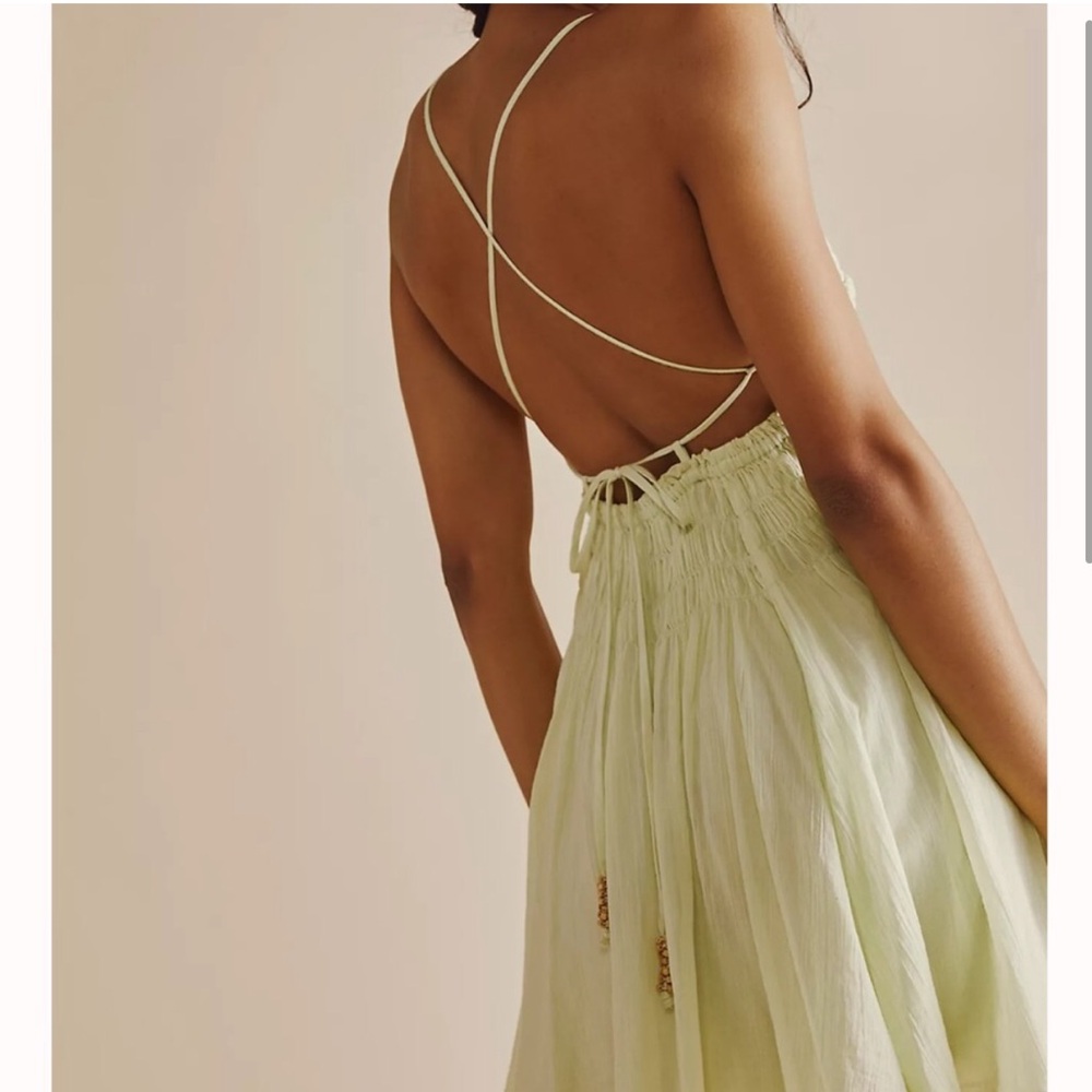Free People Pale Green Strappy Mini Dress - Picture 4 of 13